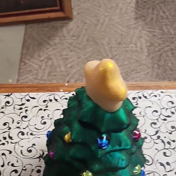 Festive Green Christmas Tree with Snowman Figurine - Picture 6 of 10